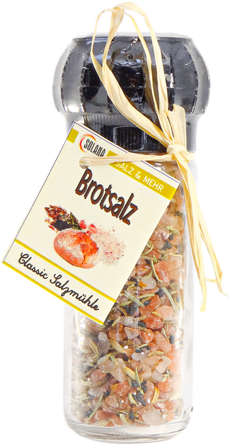 CLASSIC SALZ-MÜHLE - ROSA KRISTALLSALZ (bekannt als Himalaya Salz) - BROTSALZ -  mit Schwarzkümmel, Kümmel, Anis, Fenchel, Rosmarin 105 Gramm