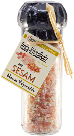 CLASSIC SALZ-MÜHLE - ROSA KRISTALLSALZ (bekannt als Himalaya Salz) mit Sezam 105 Gramm