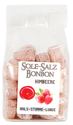 KRISTALL SALINENBONBONS AUS NATURSOLE - HIMBEERE  100g