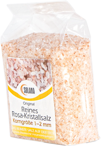 REINES ROSA KRISTALLSALZ (bekannt als Himalaya Salz)  KÖRNUNG 1-2 MM  600 g