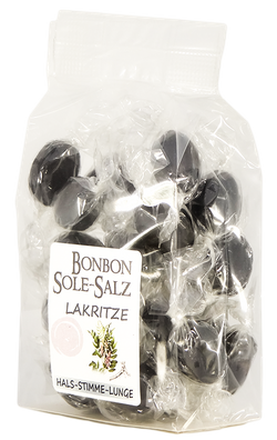 SALZBONBONS AUS HIMALAYA-KRISTALLSALZ-SOLE - LAKRITZE   100g