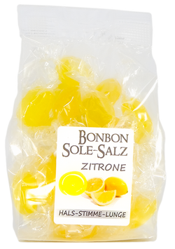 SALZBONBONS AUS HIMALAYA-KRISTALLSALZ-SOLE - ZITRONE  100g