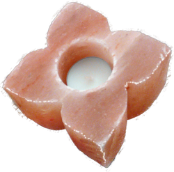 SALZKRISTALL - TEELICHTHALTER "BLUMEN" 