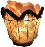 SALZKRISTALLLAMPE IM METALLKORB