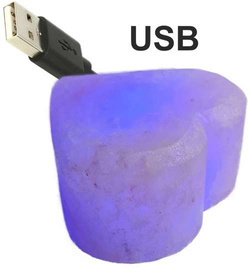 USB SALZLAMPE " HERZ- LIEGEND"