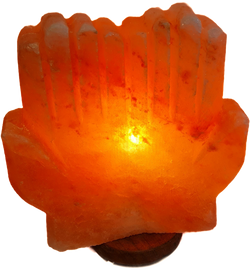 Salzlampe Hände