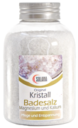 KRISTALLBADESALZ MIT MAGNESIUM UND KALIUM KÖRNUNG 1-2 mm Flasche 600 g