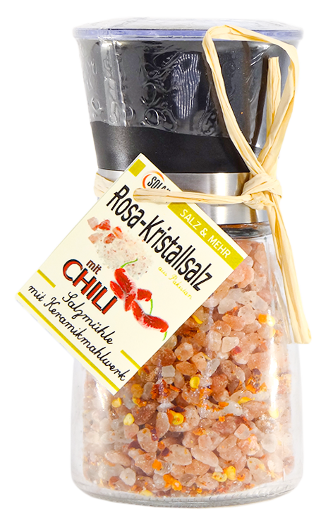 AVANGARDE SALZ-MÜHLE - ROSA KRISTALLSALZ (bekannt als Himalaya Salz) mit Chilli 180 Gramm
