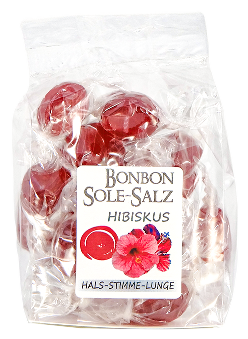 Salzbonbons aus rosa Kristallsalz-Sole - Hibiskus 100 g