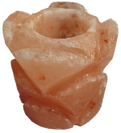 SALZKRISTALL - TEELICHTHALTER "ROSE1" 