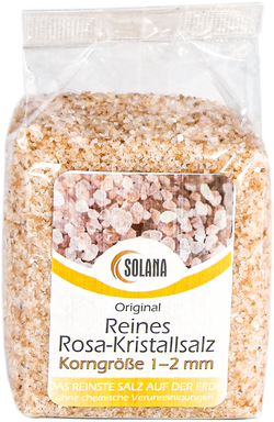 Reines Rosa Kristallsalz (bekannt als Himalaya Salz) Körnung 1-2 mm 600 g
