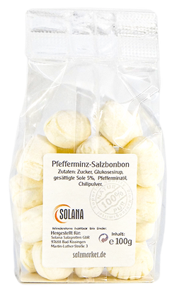 KRISTALL SALINENBONBONS AUS NATURSOLE - MINZE  100g