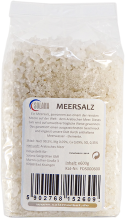 Meersalz Körnung 1-10 mm 600 Gramm Beutel