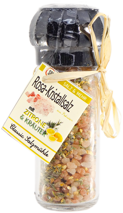 CLASSIC SALZ-MÜHLE - HIMALAYA Salzkristalle mit KRÄUTER UND ZITRONE 100 Gramm