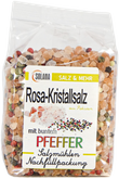 SALZKRISTALLE REINES ROSA ( bekannt als Himalaya Salz) MIT BUNTEM PFEFFER 300 Gramm Beutel
