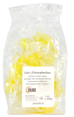 Zuckerfreie Salzbonbons mit Rosa-Kristallsalz-Sole - Zitrone 100 g