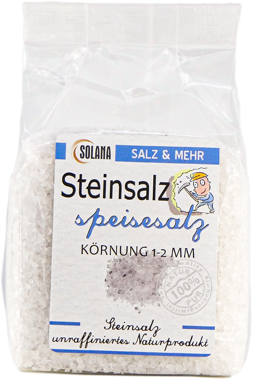 Kristallspeisesalz Stein Körnung 1-2 mm 600 g
