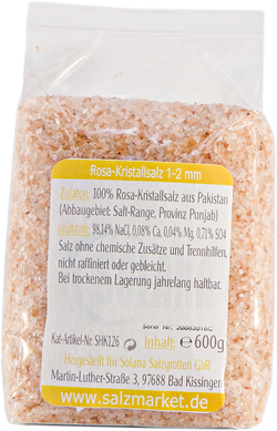 Himalaya Kristall Speisesalz - Körnung 1-2 mm 600 g