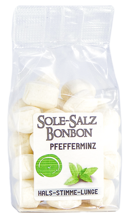 KRISTALL SALINENBONBONS AUS NATURSOLE - MINZE  100g
