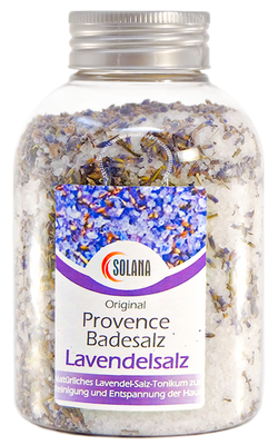 Natürliches Badekristallsalz mit Lavendel, Flasche 500 g