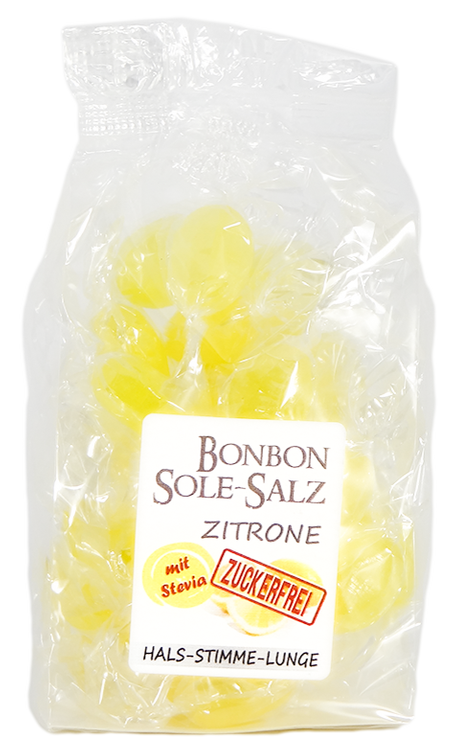 Zuckerfreie Salzbonbons mit Rosa-Kristallsalz-Sole - Zitrone 100 g