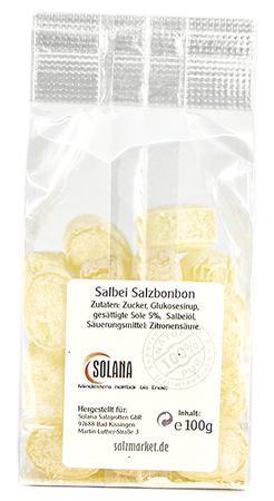 Kristall-Salinenbonbons aus Natursole, Salbei 100 g