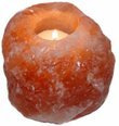 SALZKRISTALL - TEELICHTHALTER  "NATUR" GROSS VON 1,1 KG
