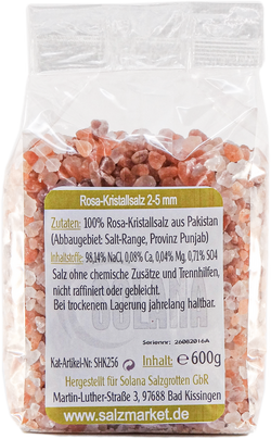 HIMALAYA KRISTALL SPEISESALZ - KÖRNUNG 2-5 MM 600g