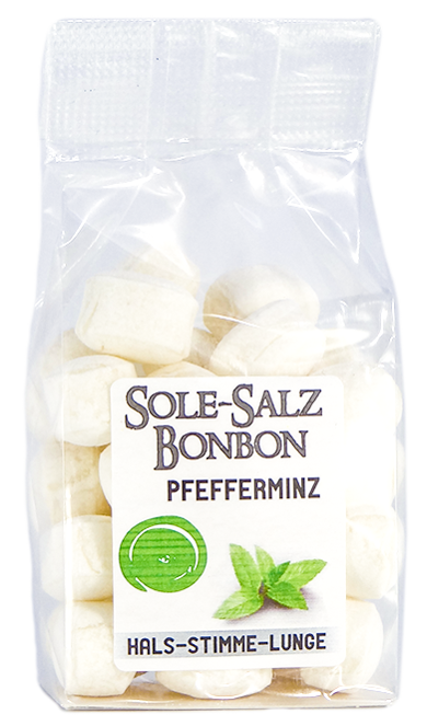 Kristall Salinenbonbons aus Natursole - Minze 100 g