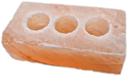 Teelichthalter „3-FACHER” Salzblock S