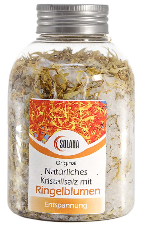 Natürliches Badekristallsalz mit Ringelblumen, Flasche