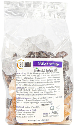 SALZKRISTALLEN-MIX aus KALA-NAMAK, HALIT UND SALZKRISTALLE REINES ROSA  (bekannt als Himalaya Salz)  600 Gramm Beutel