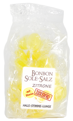 Zuckerfreie Salzbonbons mit Rosa-Kristallsalz-Sole - Zitrone 100 g