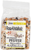 Salzkristalle Reines Rosa (bekannt als Himalaya Salz) mit schwarzem Pfeffer 300 Gramm Beutel