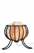 Salzkristalllampe - Feuerkorb schwarz