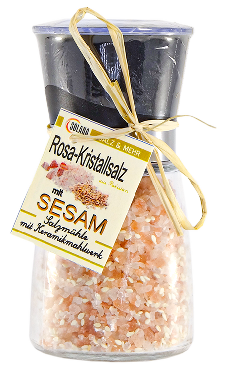 AVANGARDE SALZ-MÜHLE - ROSA KRISTALLSALZ (bekannt als Himalaya Salz) mit Sezam 180 Gramm