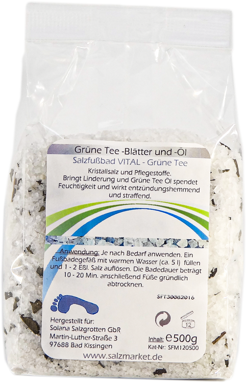 SALZFUßBAD VITAL - Grüne Tee -Blätter und -Öl 500 g