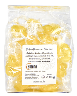 SALZBONBONS AUS HIMALAYA-KRISTALLSALZ-SOLE - BANANE 100g
